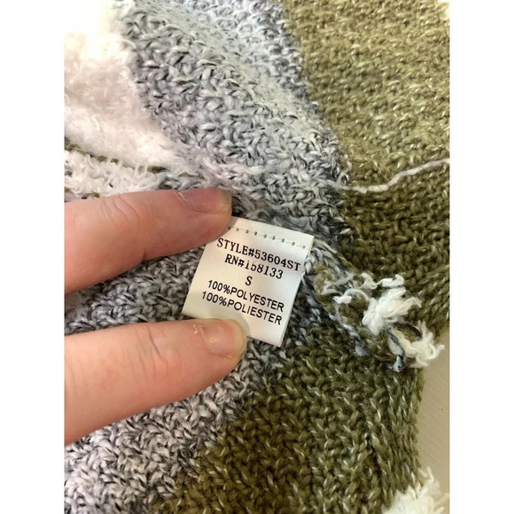 Pink Clover Cozy Striped Open-Front Cardigan Sweater Size S - Picture 9 of 11